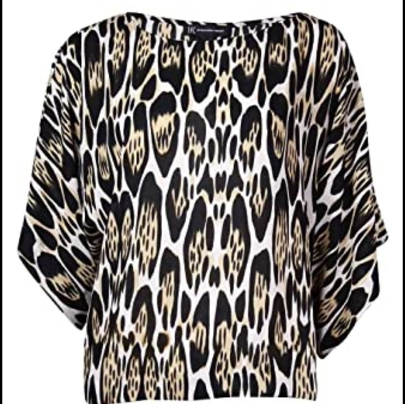 INC women's top animal print size 2 - Picture 2 of 9